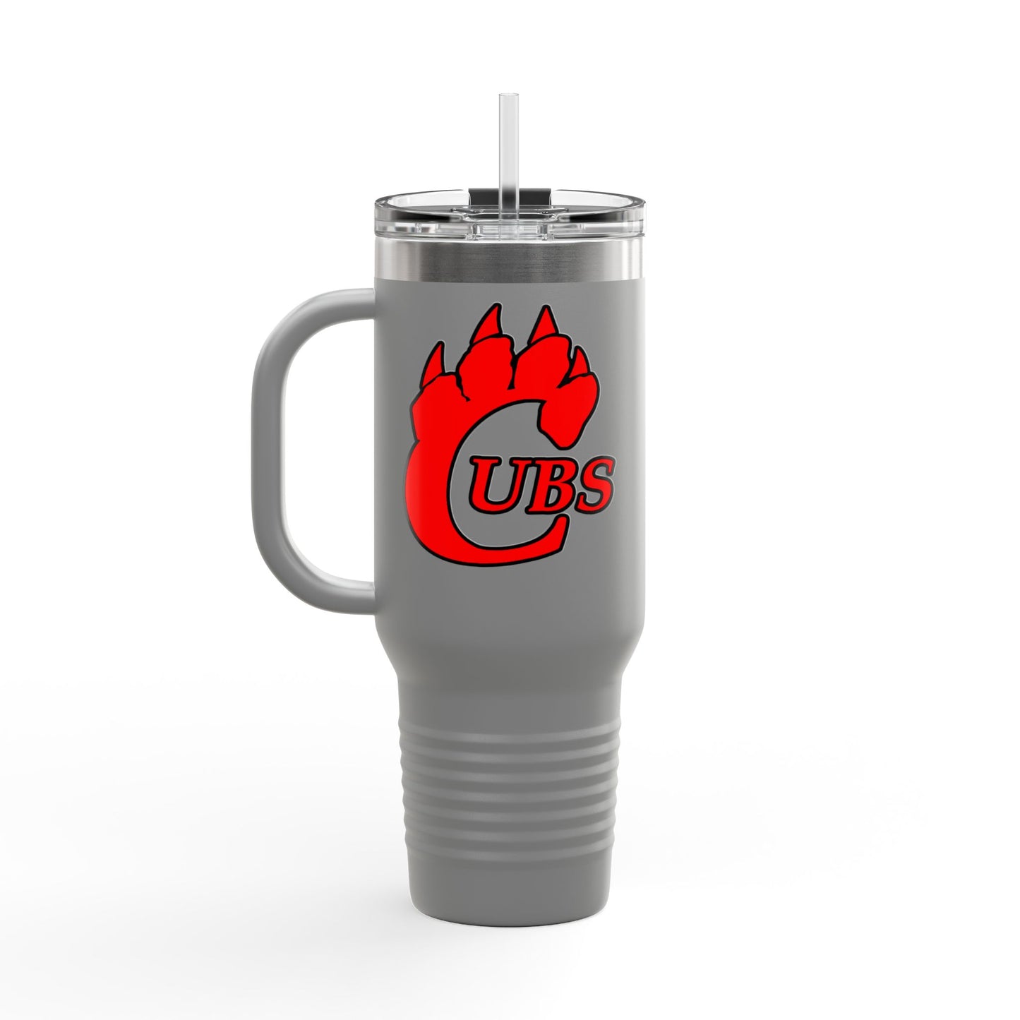 40oz Insulated Travel Mug — Red Cubs Paw Logo, Spill‑Proof Tumbler for Road, Game Days & Outdoor Adventures
