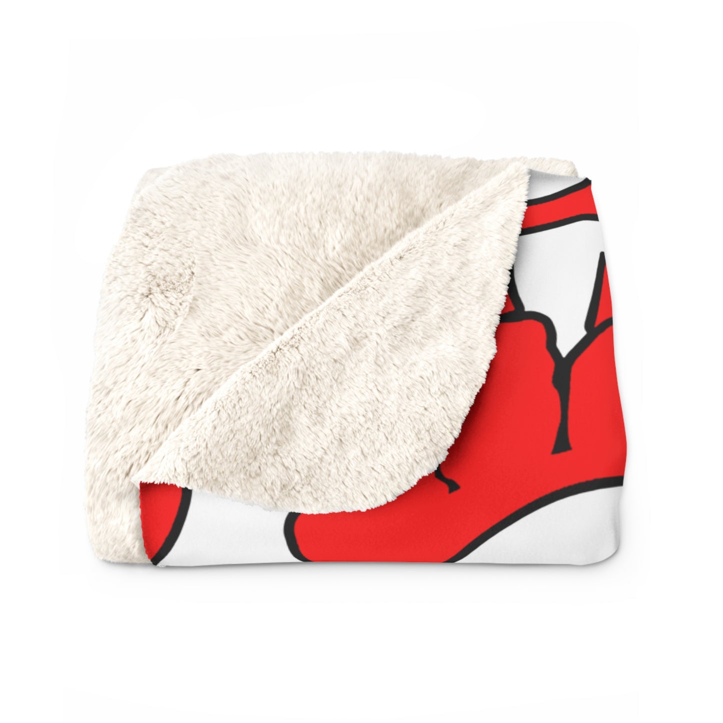 Cubs Repeat Logo Sherpa Fleece Blanket — Plush Red & White Team Pattern