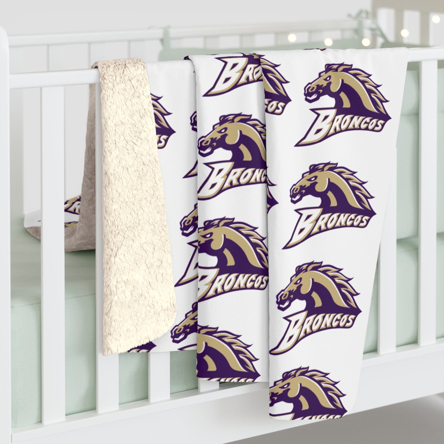 Meadow Broncos Sherpa Fleece Blanket — Cozy Team Logo Throw for Game Days & Gifts