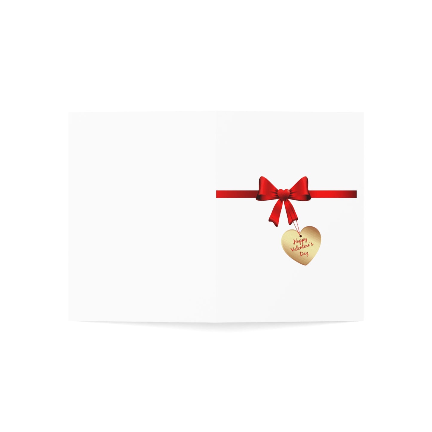 Valentine’s Ribbon Heart Greeting Card — Pack of 1/10/30/50