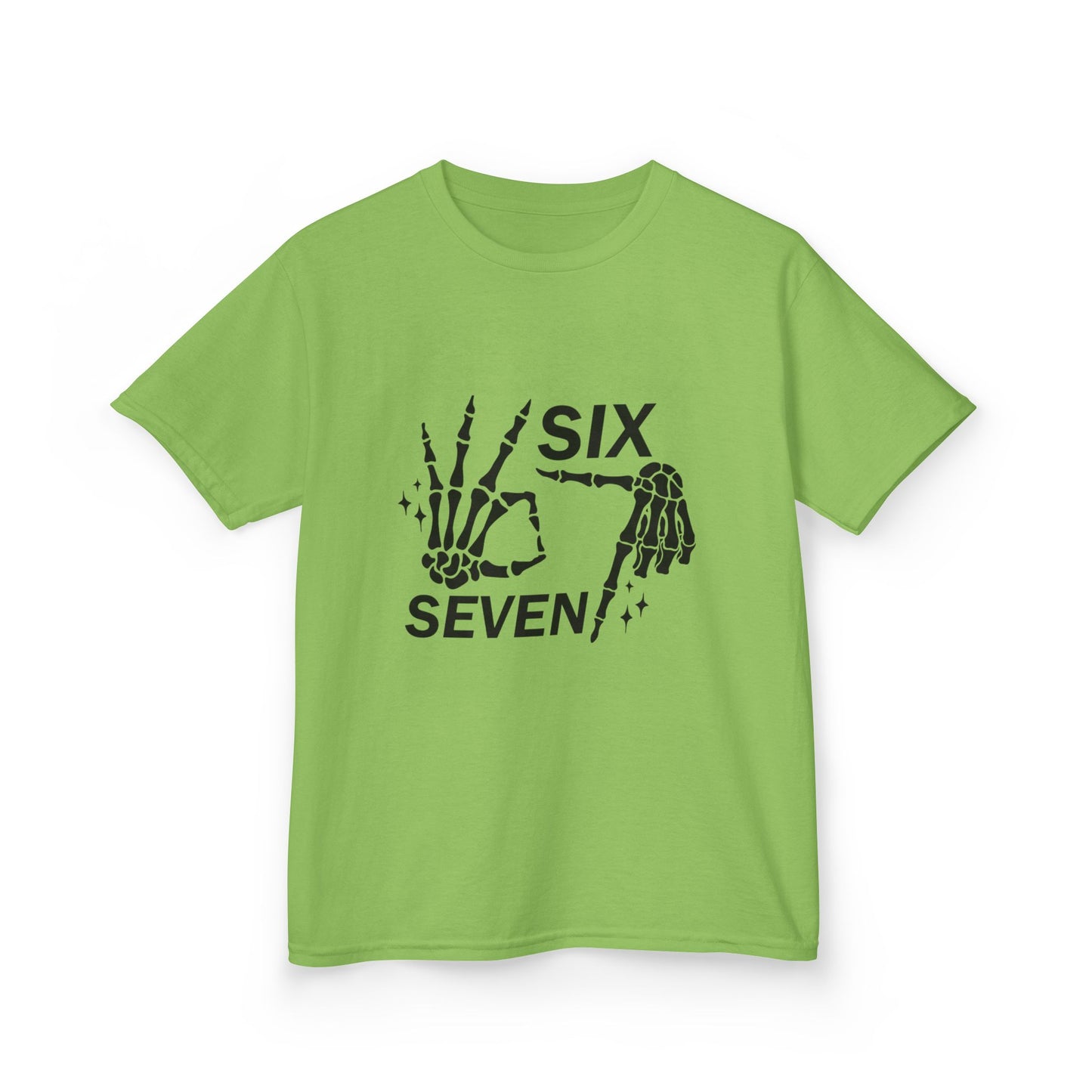 Kids Tee — 'Six Seven' Skeleton Hand Graphic Kids T‑Shirt (Skull Halloween Shirt)