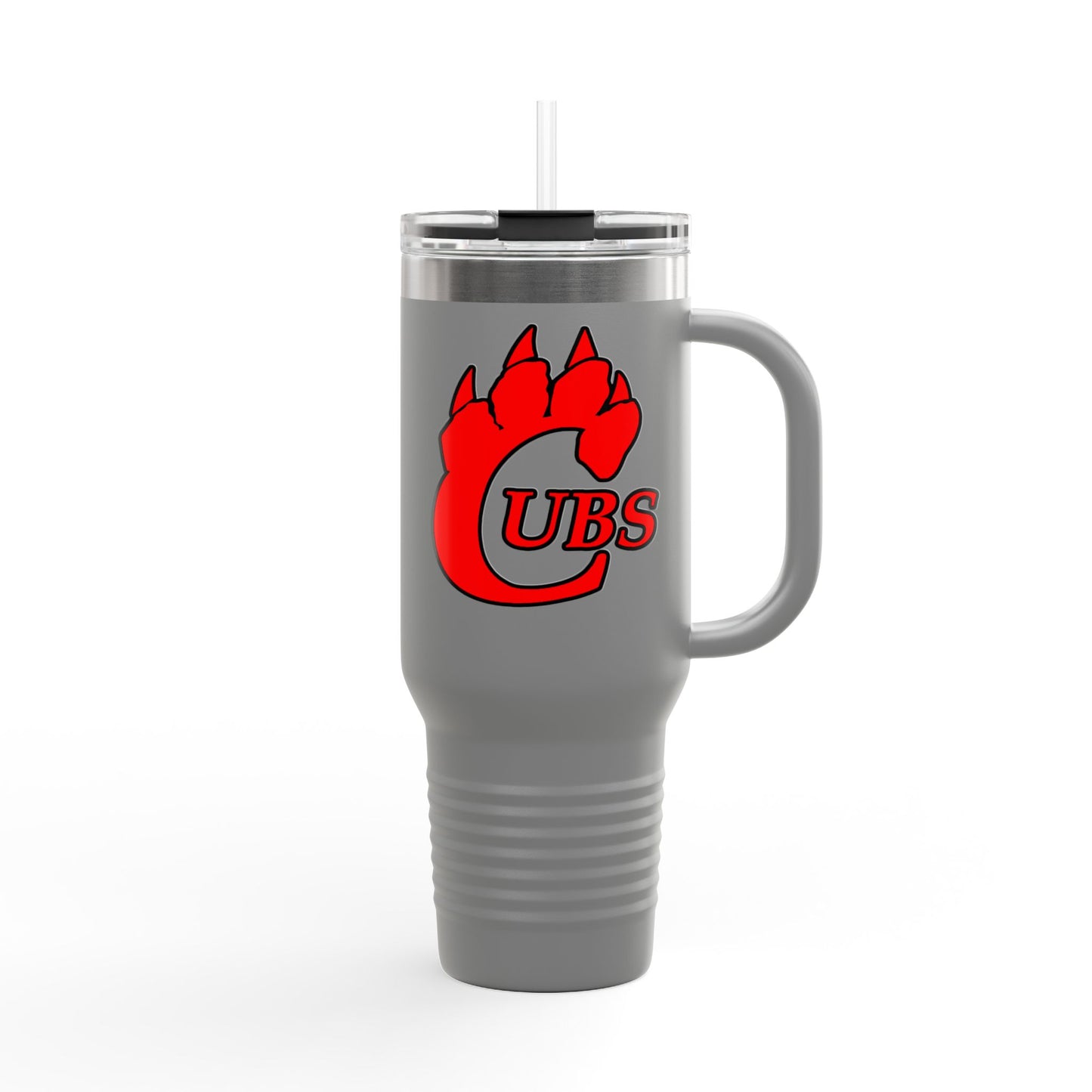 40oz Insulated Travel Mug — Red Cubs Paw Logo, Spill‑Proof Tumbler for Road, Game Days & Outdoor Adventures