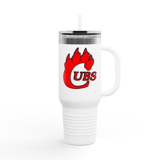 40oz Insulated Travel Mug — Red Cubs Paw Logo, Spill‑Proof Tumbler for Road, Game Days & Outdoor Adventures