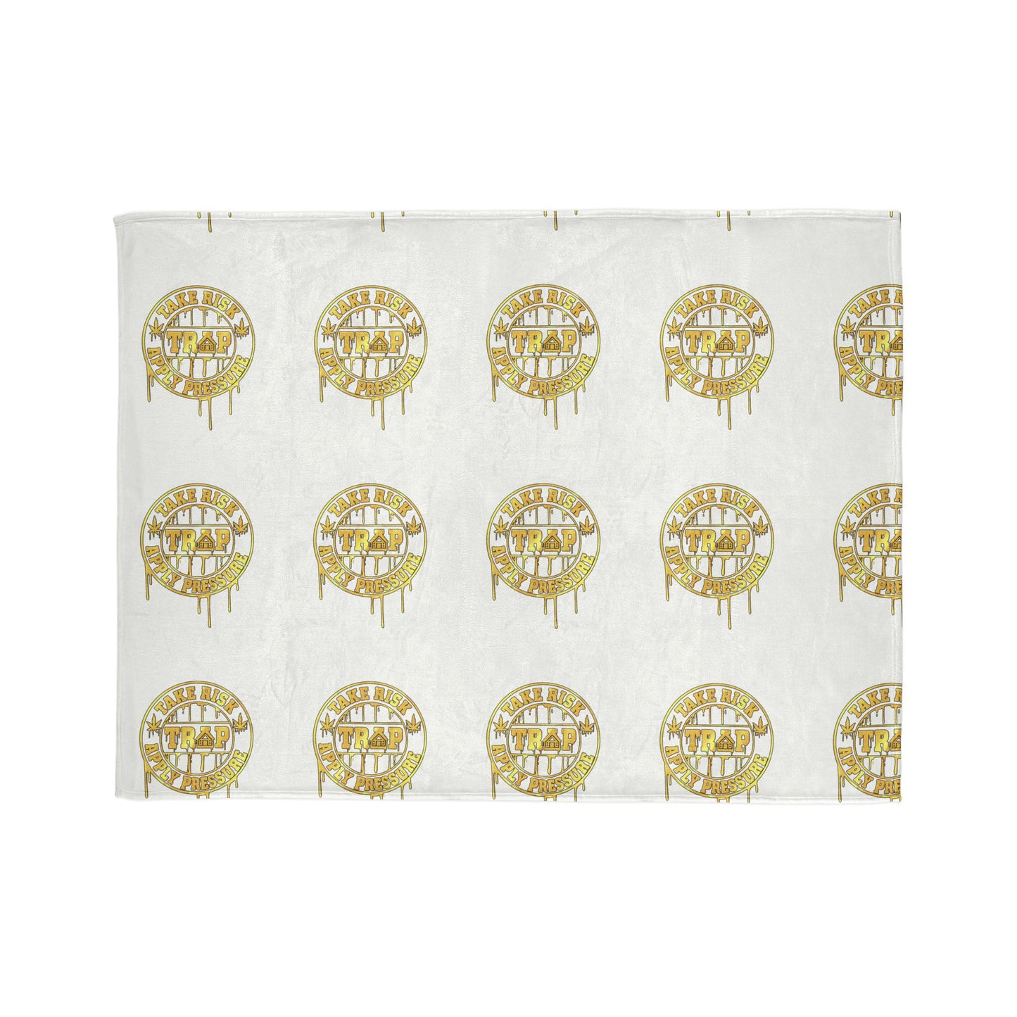 Gold Drip Cityscape Blanket — Soft Polyester Throw with Urban Skyline Pattern