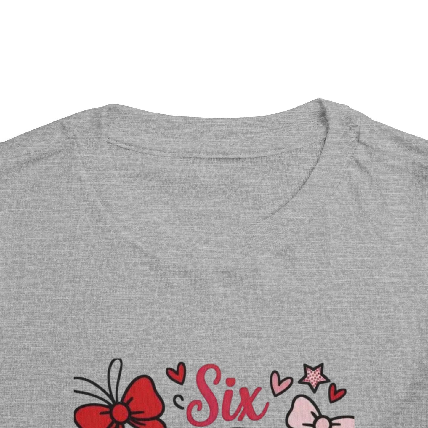 Girls' 'Six 67 Seven' Birthday Toddler Tee — Pink Bow 6th Birthday Shirt