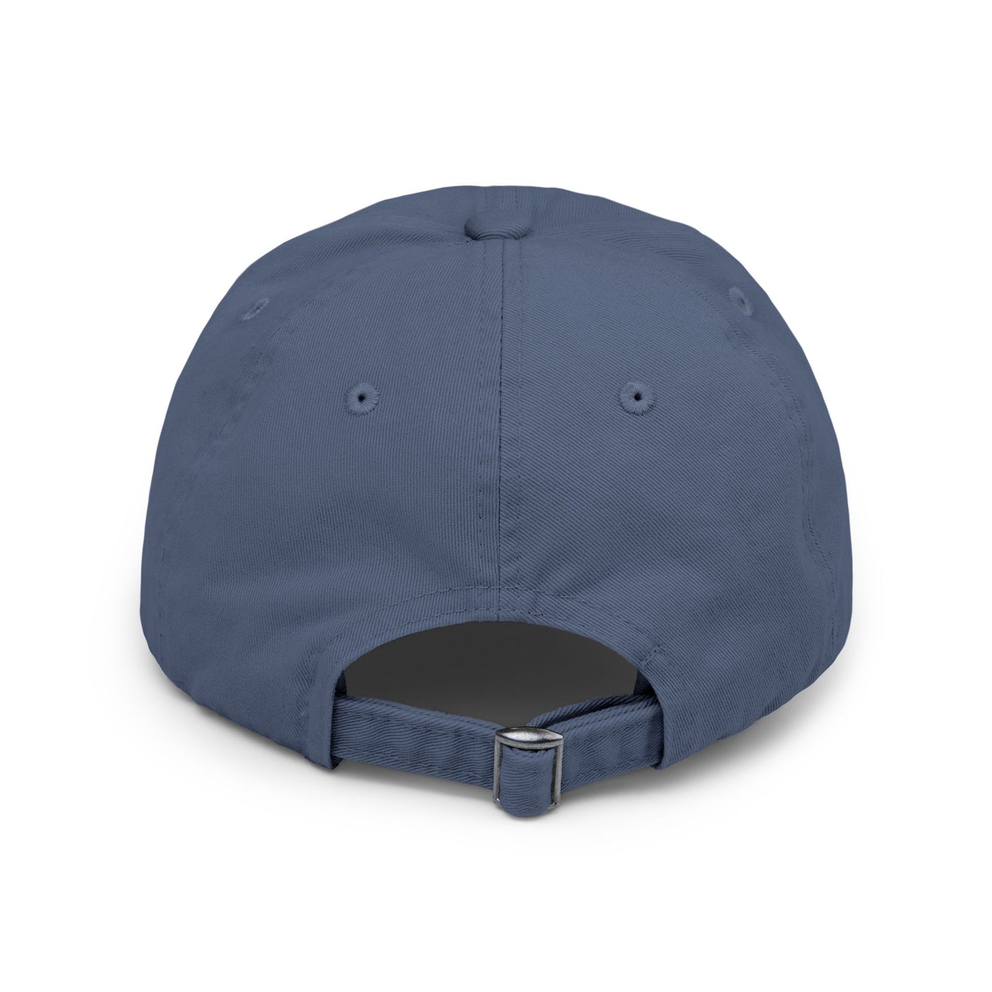 Distressed Black Dad Cap — Subtle 'Trap' Stamp Logo