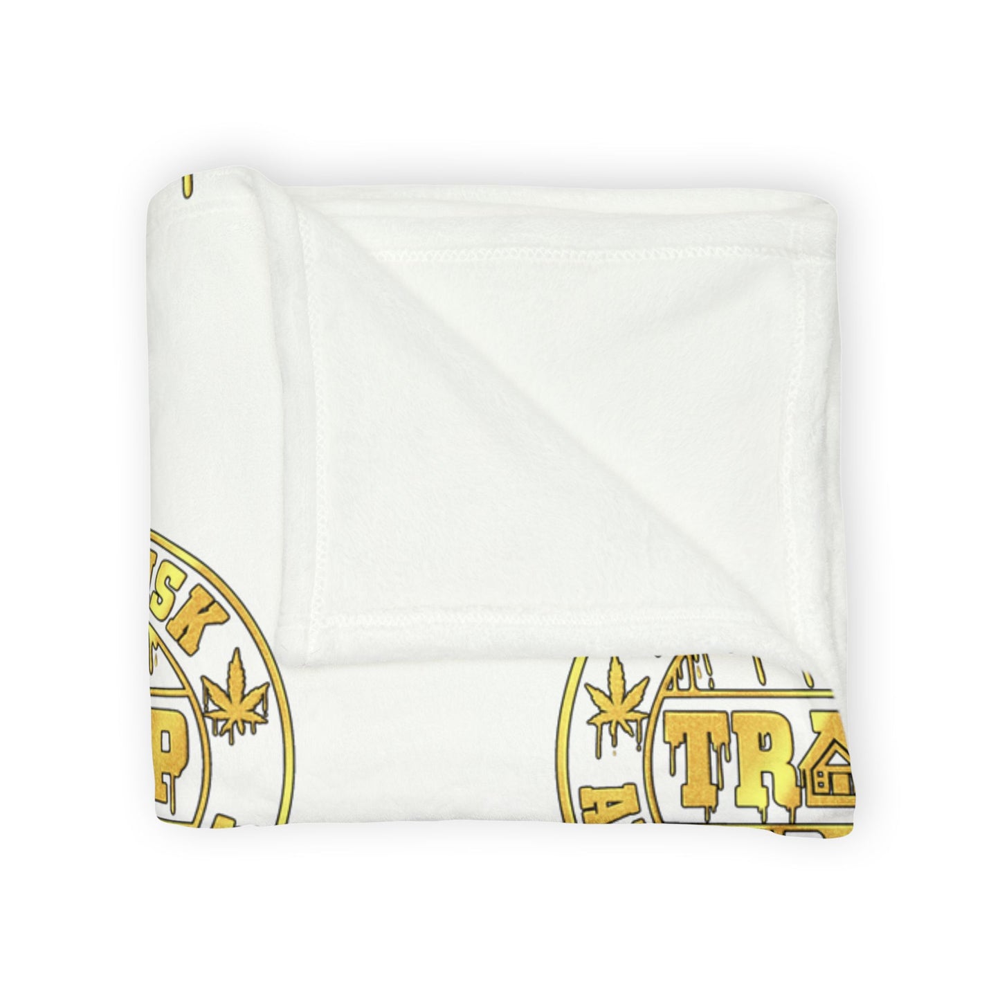 Gold Drip Cityscape Blanket — Soft Polyester Throw with Urban Skyline Pattern