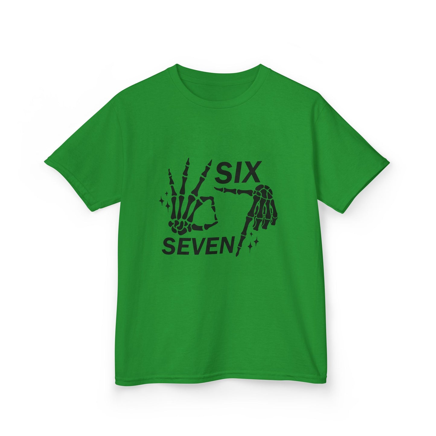 Kids Tee — 'Six Seven' Skeleton Hand Graphic Kids T‑Shirt (Skull Halloween Shirt)