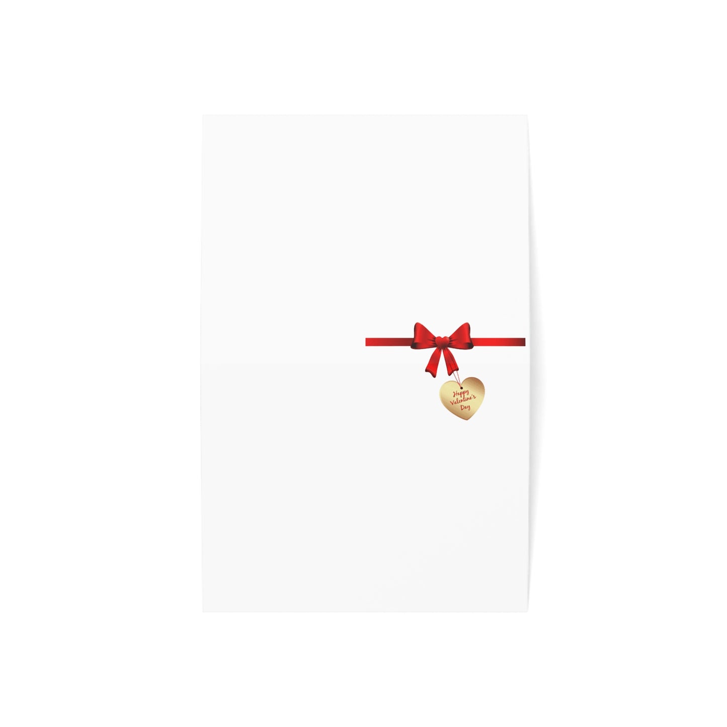Valentine’s Ribbon Heart Greeting Card — Pack of 1/10/30/50