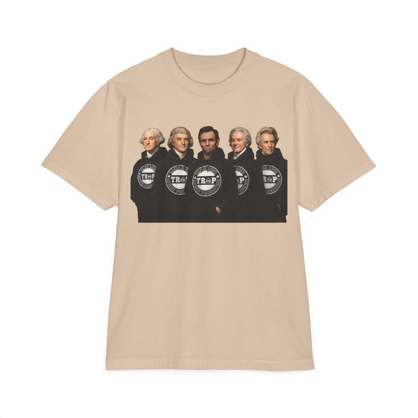 T-Shirt — 'Take Risk Apply Pressure' Graphic Tee (Founding Fathers Design)