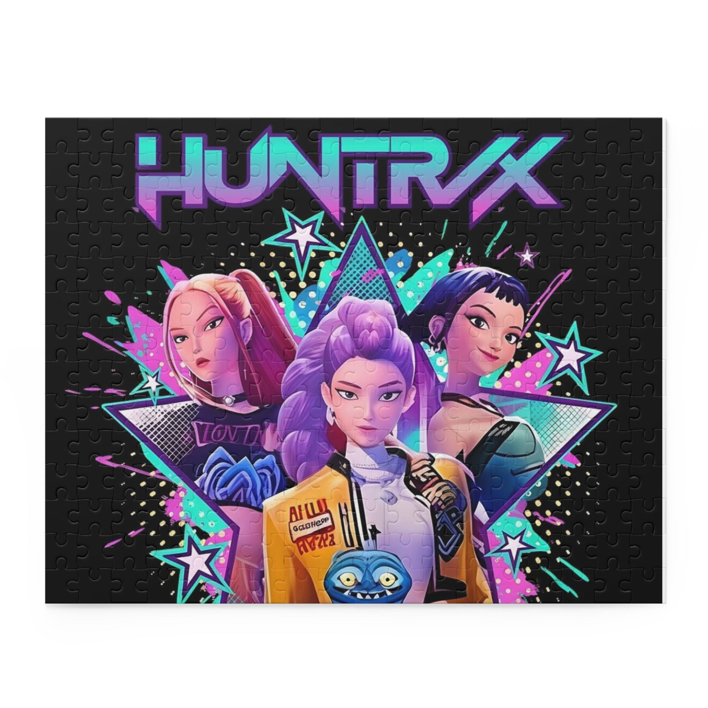 HUNTRX Neon Girl Squad Puzzle — 120/252/500-Piece Retro Pop Art Jigsaw