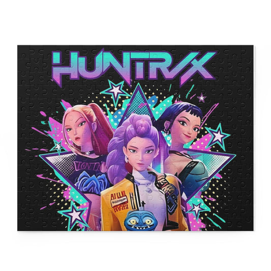 HUNTRX Neon Girl Squad Puzzle — 120/252/500-Piece Retro Pop Art Jigsaw