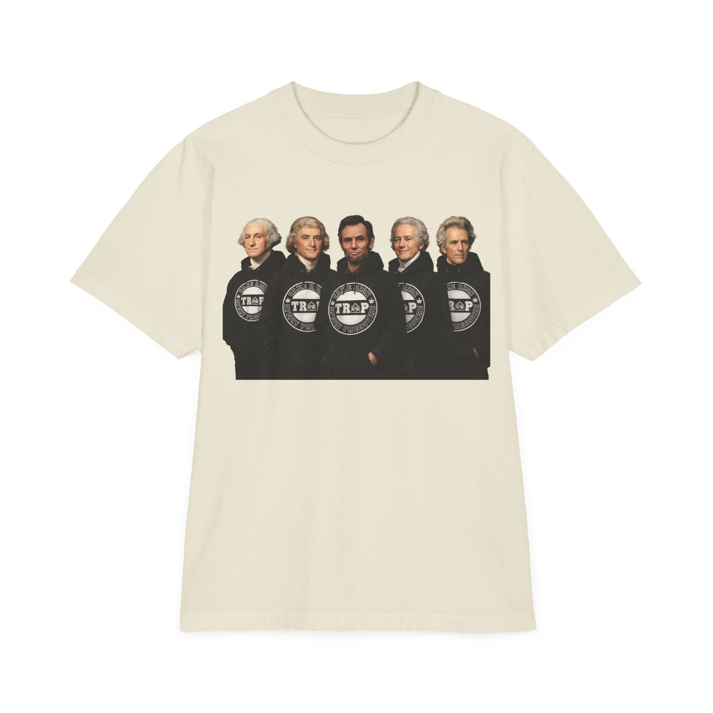 T-Shirt — 'Take Risk Apply Pressure' Graphic Tee (Founding Fathers Design)