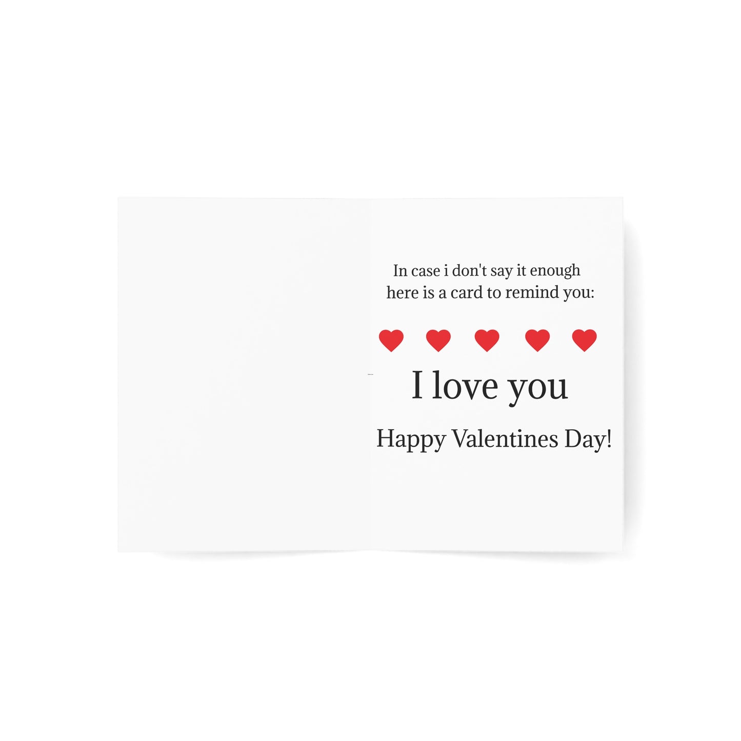Valentine’s Ribbon Heart Greeting Card — Pack of 1/10/30/50