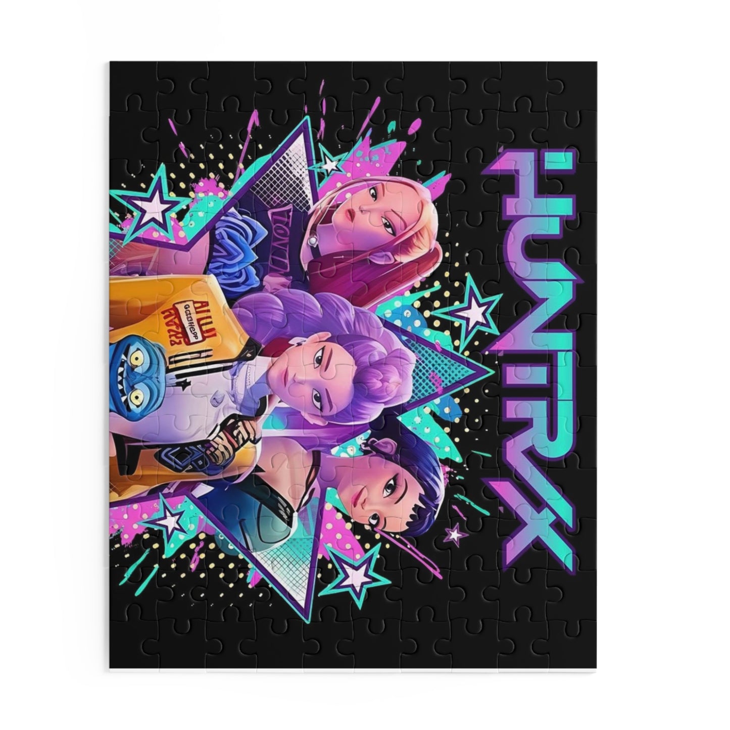 HUNTRX Neon Girl Squad Puzzle — 120/252/500-Piece Retro Pop Art Jigsaw