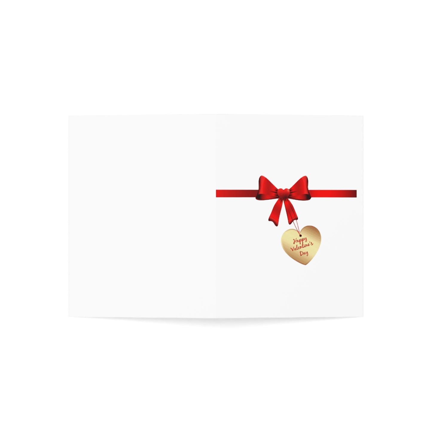 Valentine’s Ribbon Heart Greeting Card — Pack of 1/10/30/50