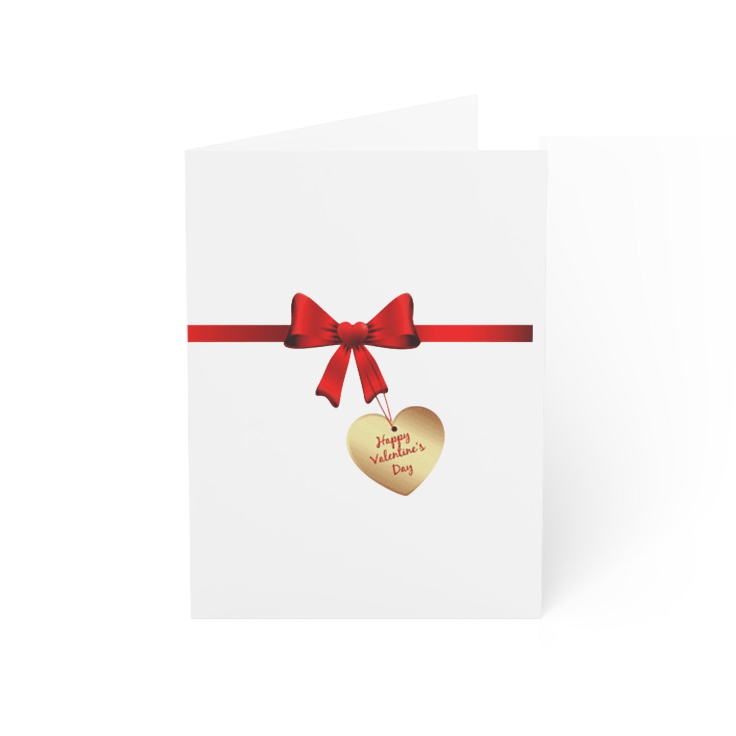 Valentine’s Ribbon Heart Greeting Card — Pack of 1/10/30/50