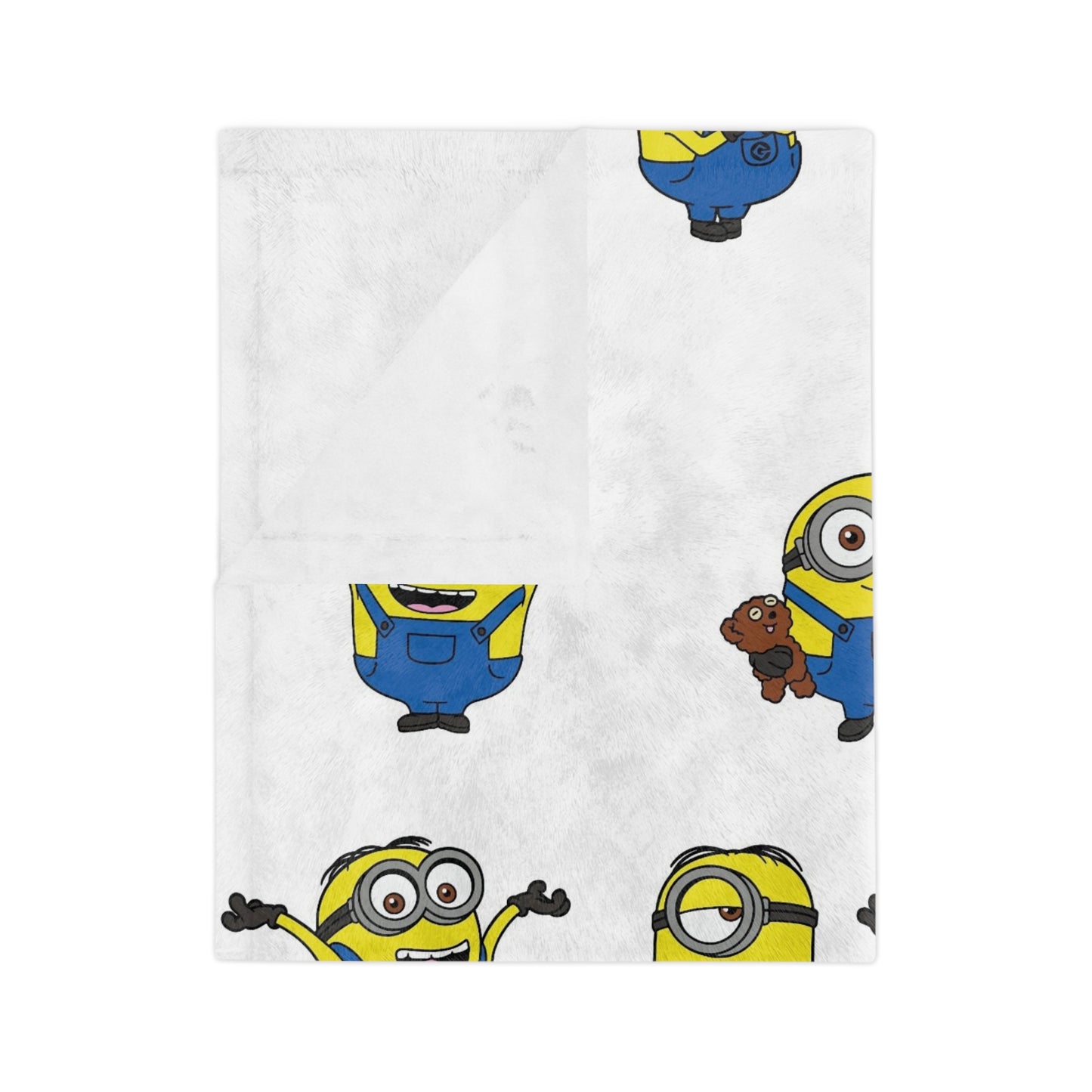 Microfiber Blanket — Cute Yellow Cartoon Minions Pattern Fleece Throw