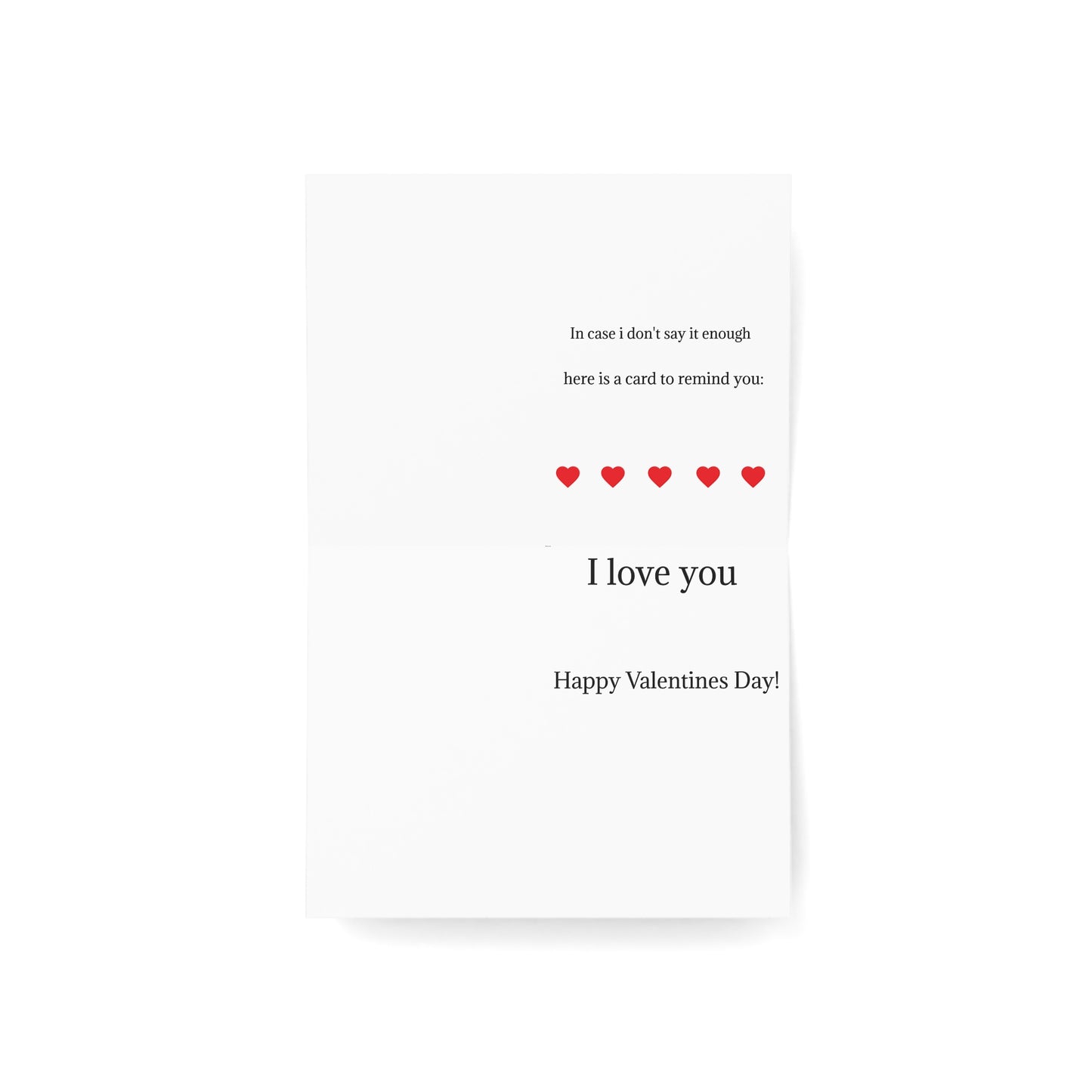 Valentine’s Ribbon Heart Greeting Card — Pack of 1/10/30/50
