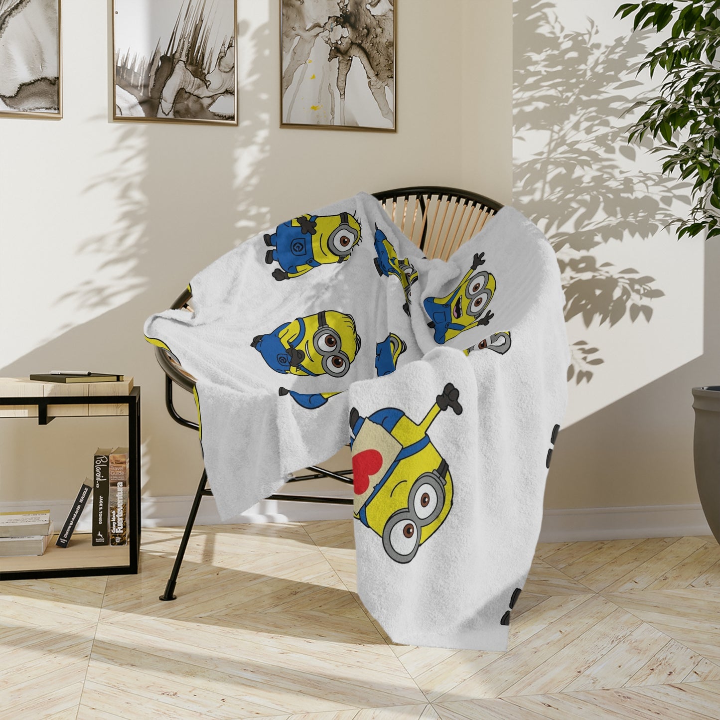 Microfiber Blanket — Cute Yellow Cartoon Minions Pattern Fleece Throw