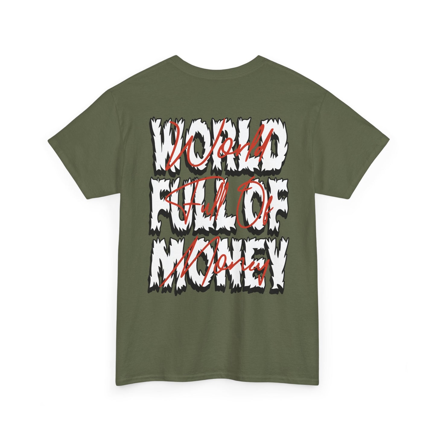 Trapstar "World Full of Money" Graphic Tee — Streetwear Earth & Flame Design