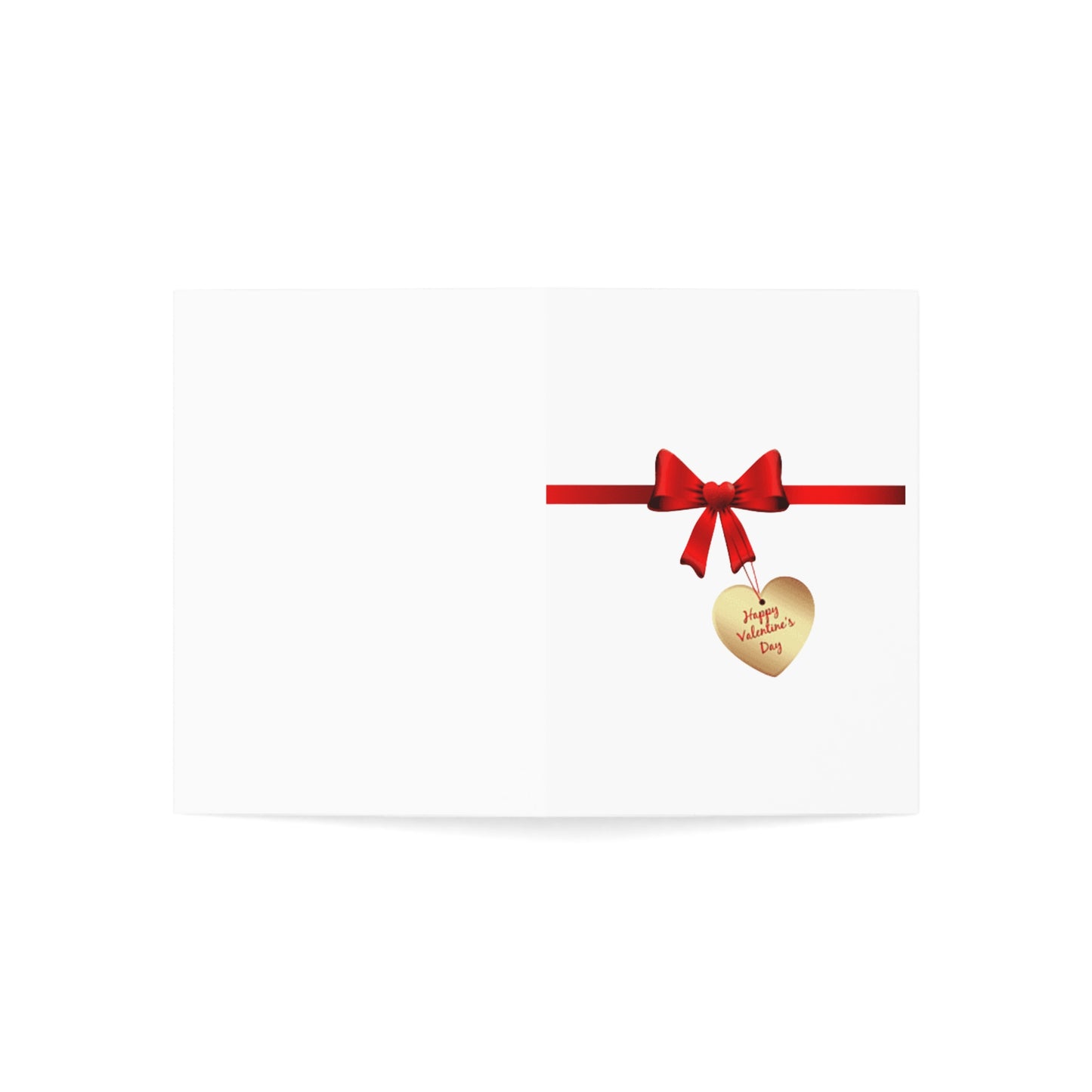 Valentine’s Ribbon Heart Greeting Card — Pack of 1/10/30/50