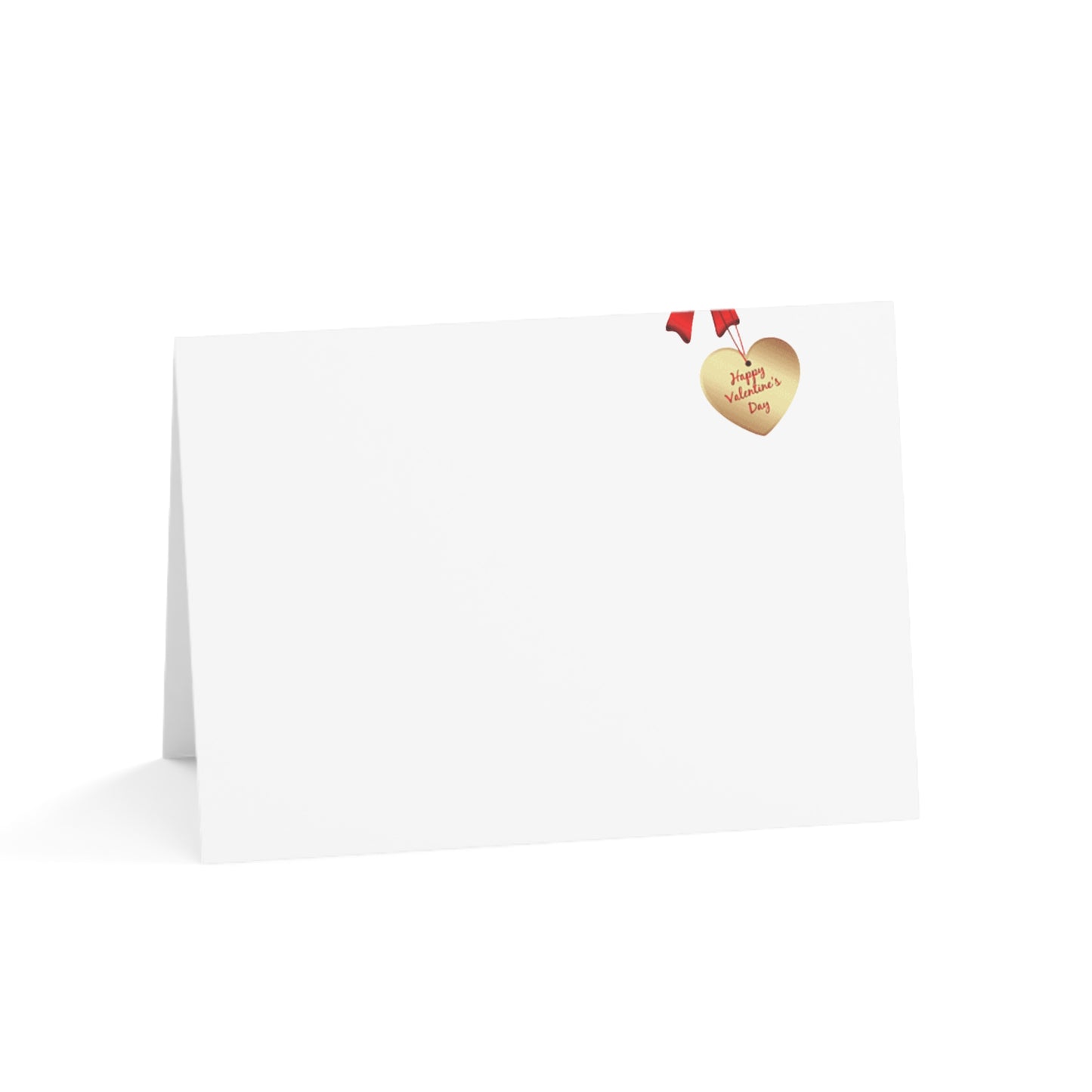 Valentine’s Ribbon Heart Greeting Card — Pack of 1/10/30/50