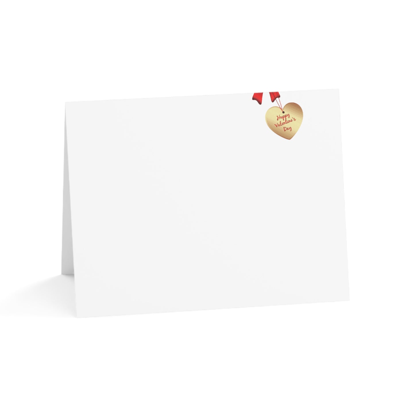 Valentine’s Ribbon Heart Greeting Card — Pack of 1/10/30/50