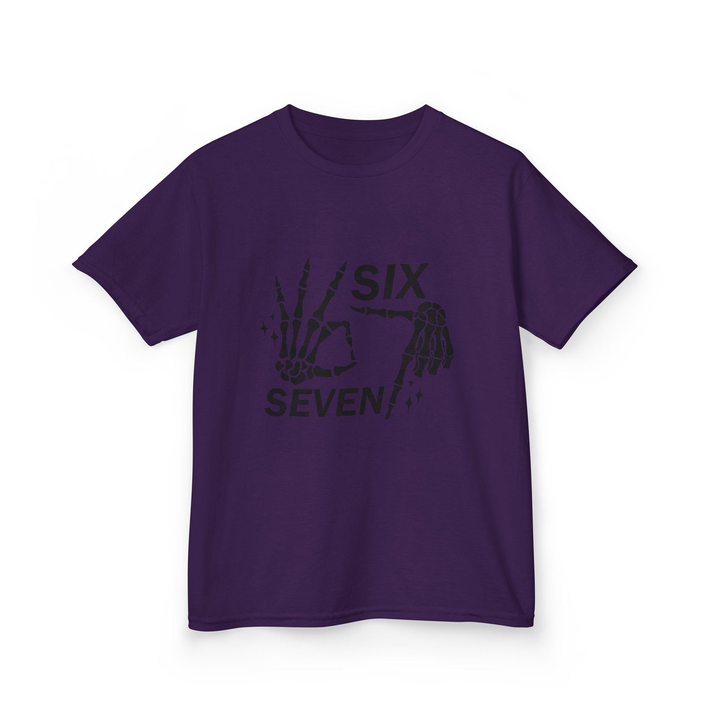 Kids Tee — 'Six Seven' Skeleton Hand Graphic Kids T‑Shirt (Skull Halloween Shirt)