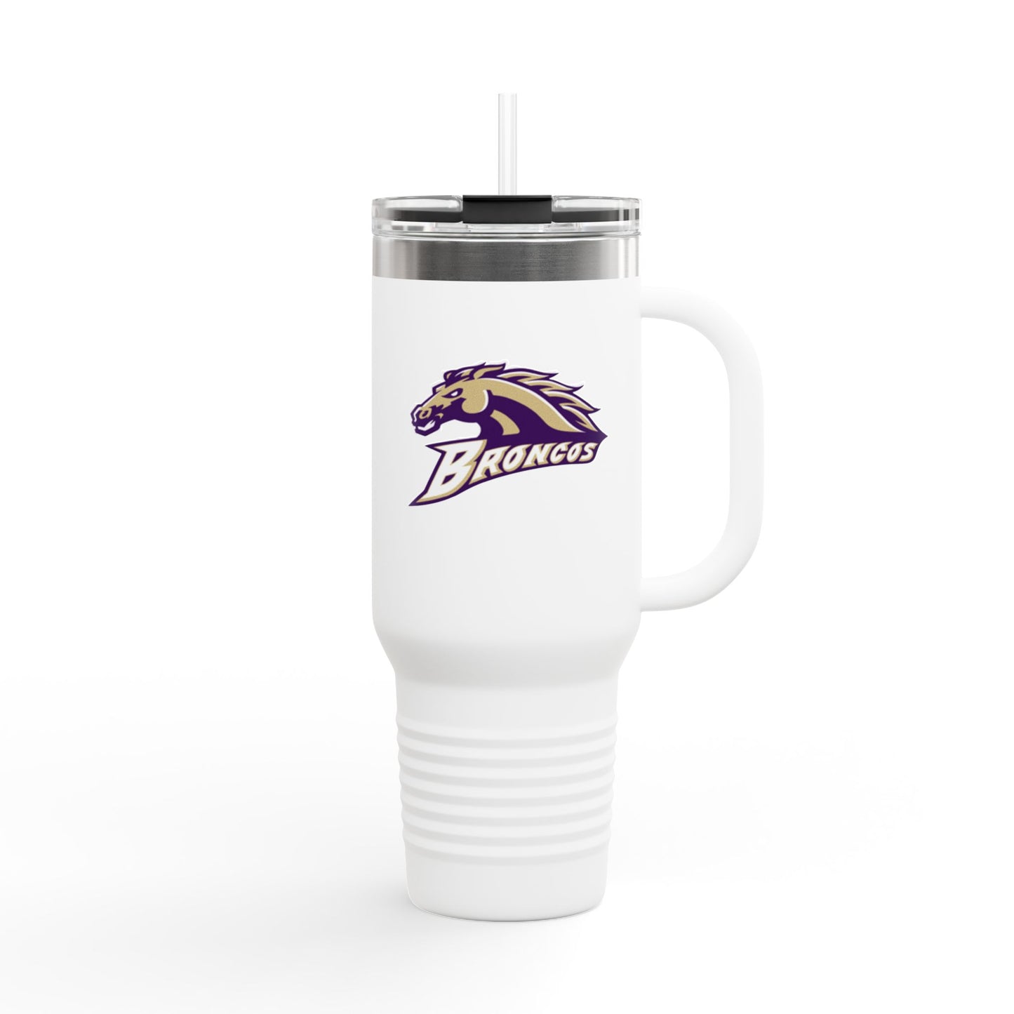 Meadow Broncos Logo 40oz Insulated Travel Mug – Large Stainless Steel Tumbler for Hot & Cold Drinks