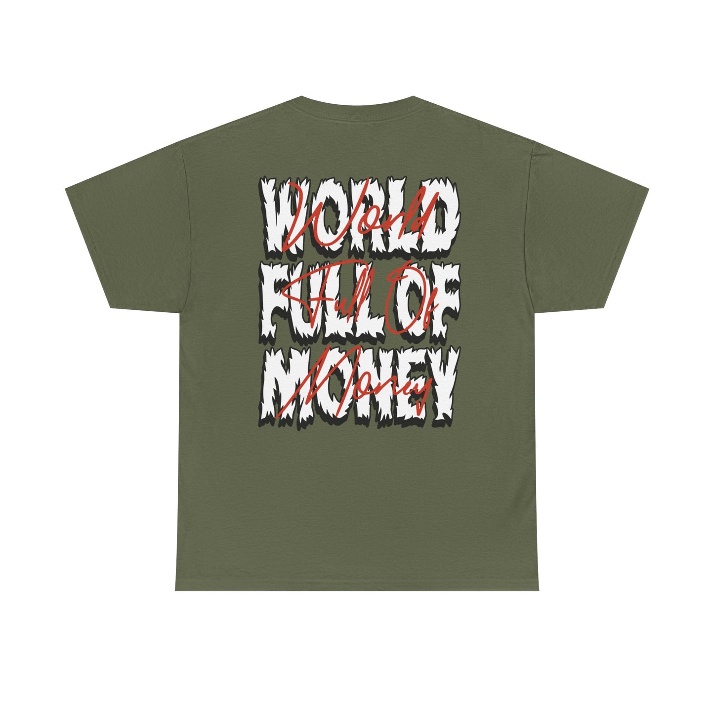 Trapstar "World Full of Money" Graphic Tee — Streetwear Earth & Flame Design