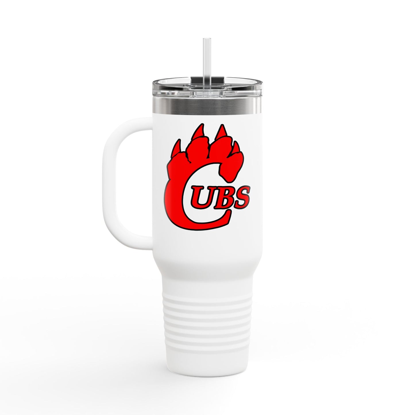 40oz Insulated Travel Mug — Red Cubs Paw Logo, Spill‑Proof Tumbler for Road, Game Days & Outdoor Adventures