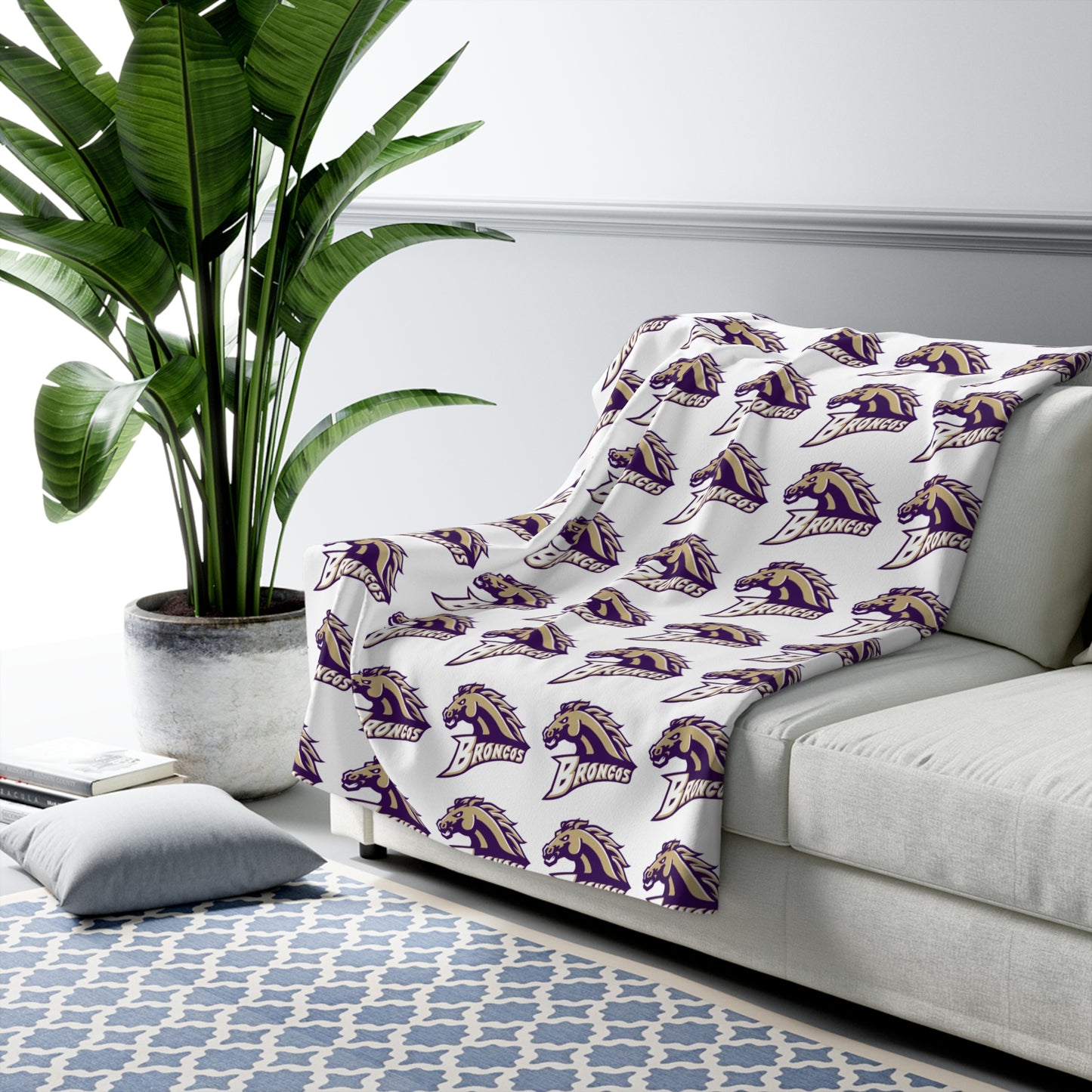 Meadow Broncos Sherpa Fleece Blanket — Cozy Team Logo Throw for Game Days & Gifts