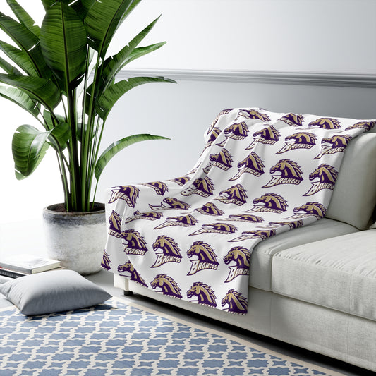 Meadow Broncos Sherpa Fleece Blanket — Cozy Team Logo Throw for Game Days & Gifts