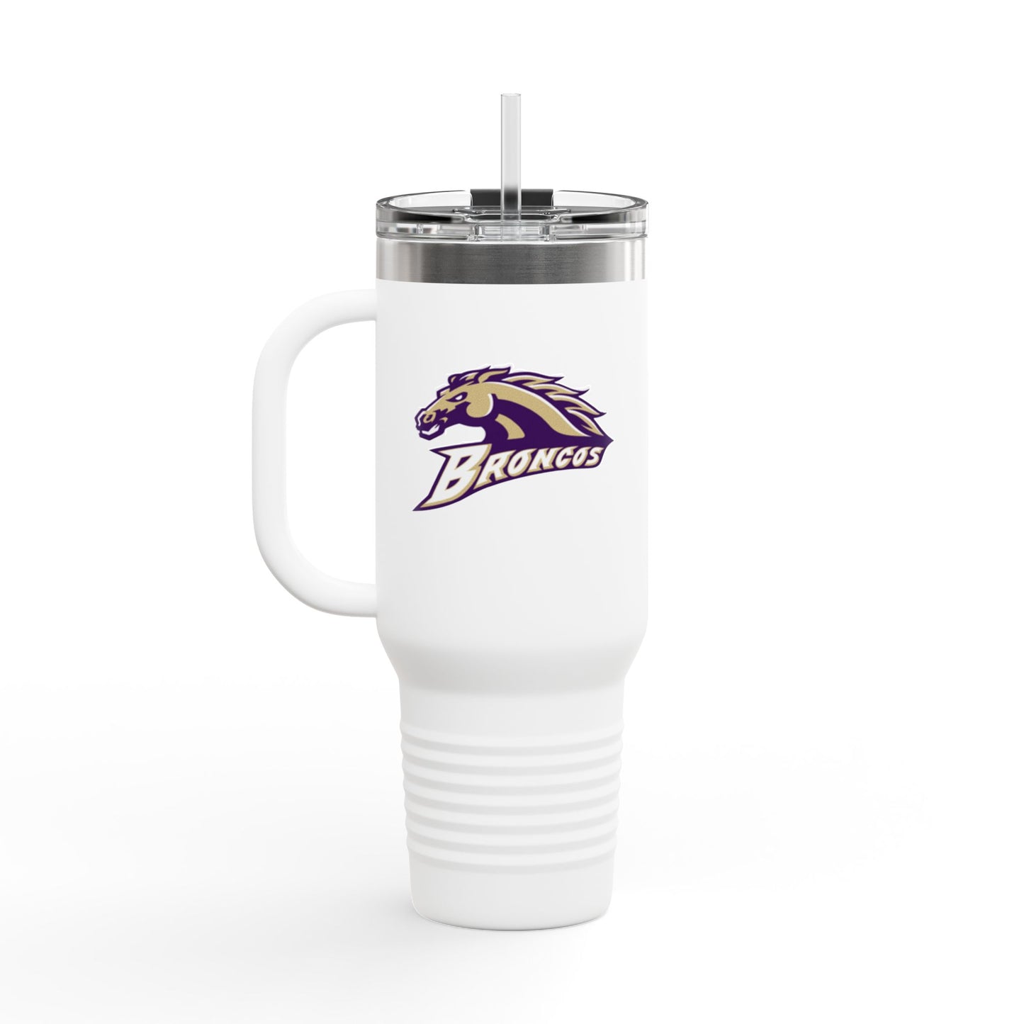 Meadow Broncos Logo 40oz Insulated Travel Mug – Large Stainless Steel Tumbler for Hot & Cold Drinks