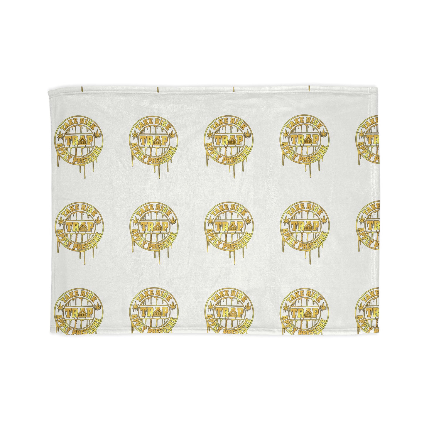 Gold Drip Cityscape Blanket — Soft Polyester Throw with Urban Skyline Pattern