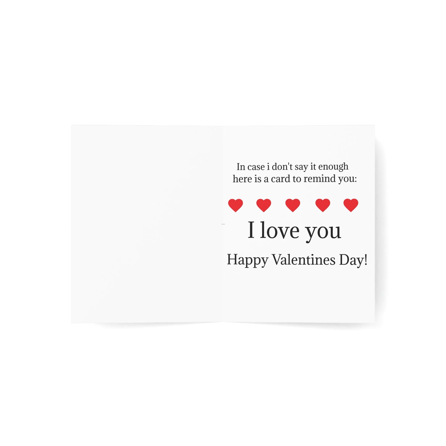 Valentine’s Ribbon Heart Greeting Card — Pack of 1/10/30/50