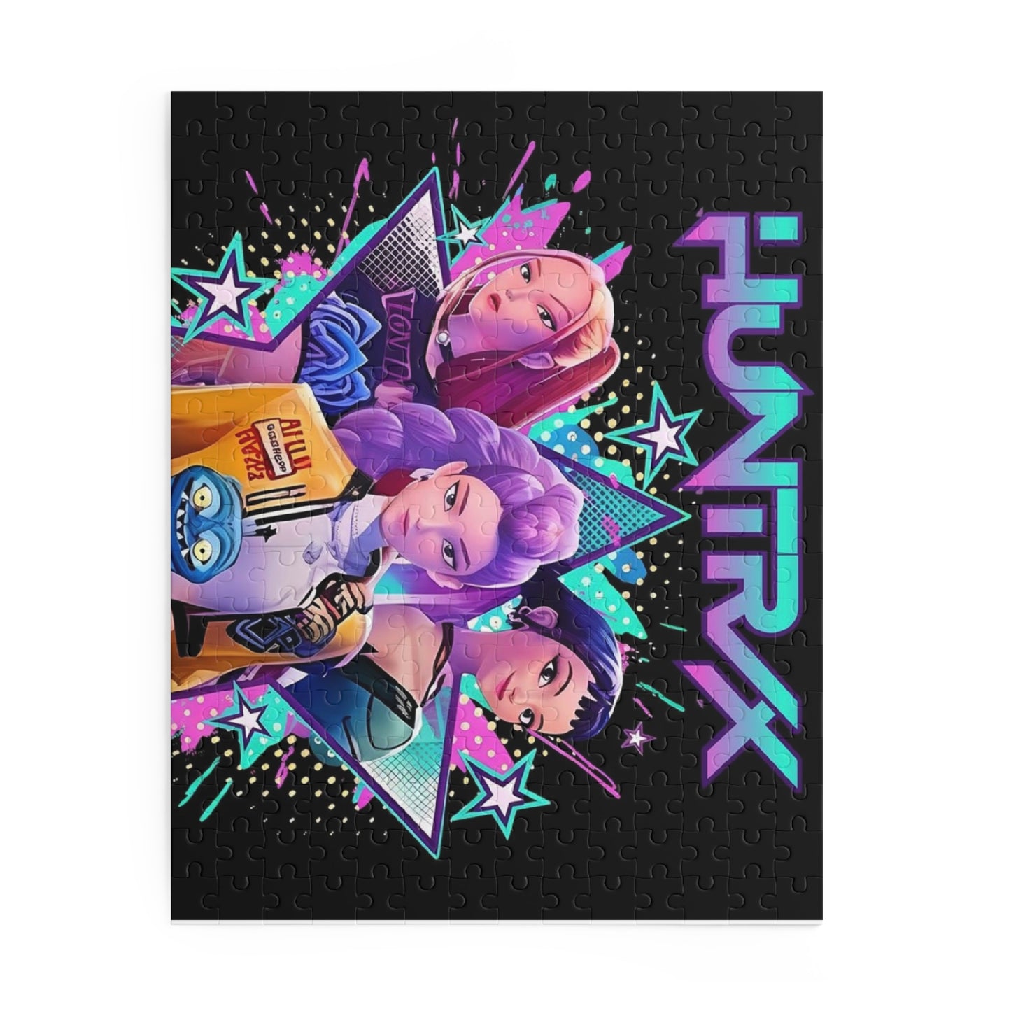 HUNTRX Neon Girl Squad Puzzle — 120/252/500-Piece Retro Pop Art Jigsaw