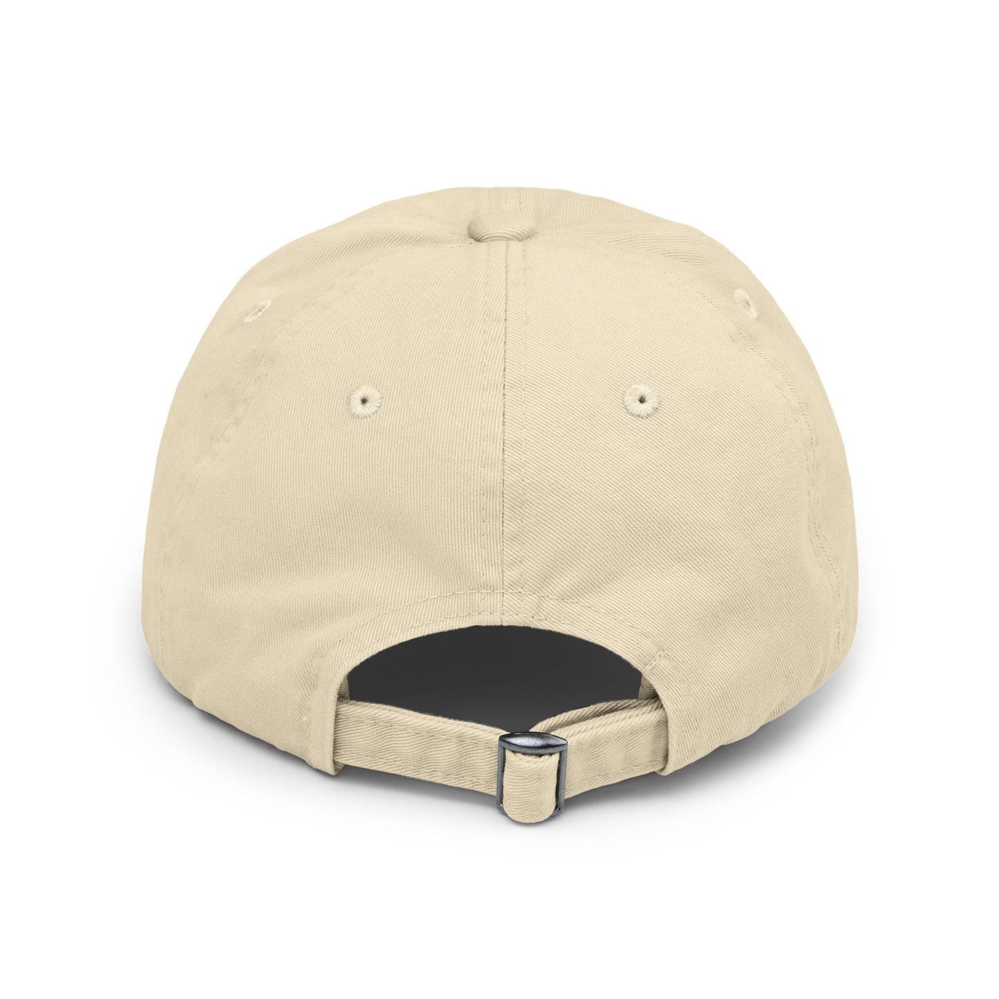Distressed Black Dad Cap — Subtle 'Trap' Stamp Logo