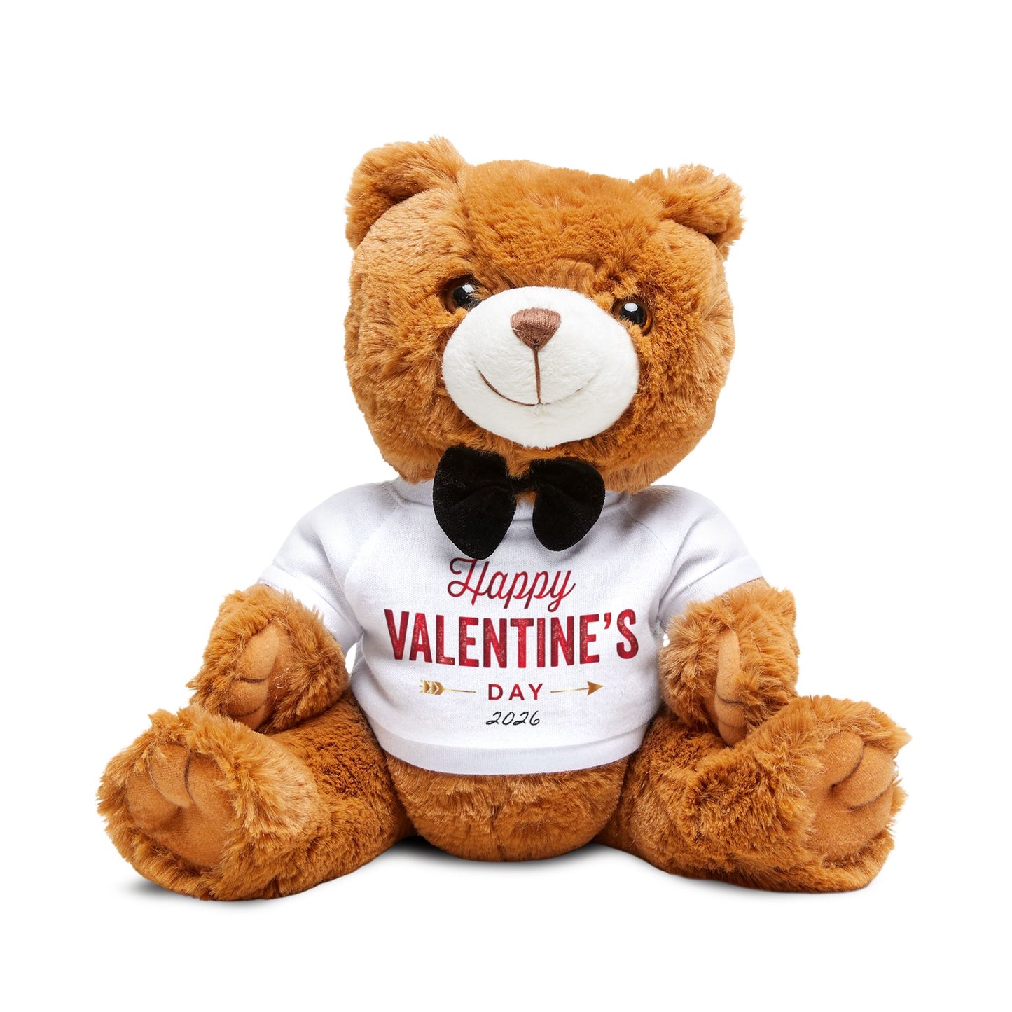 Valentine's Day Teddy Bear Plush with 'Happy Valentine's Day' T‑Shirt