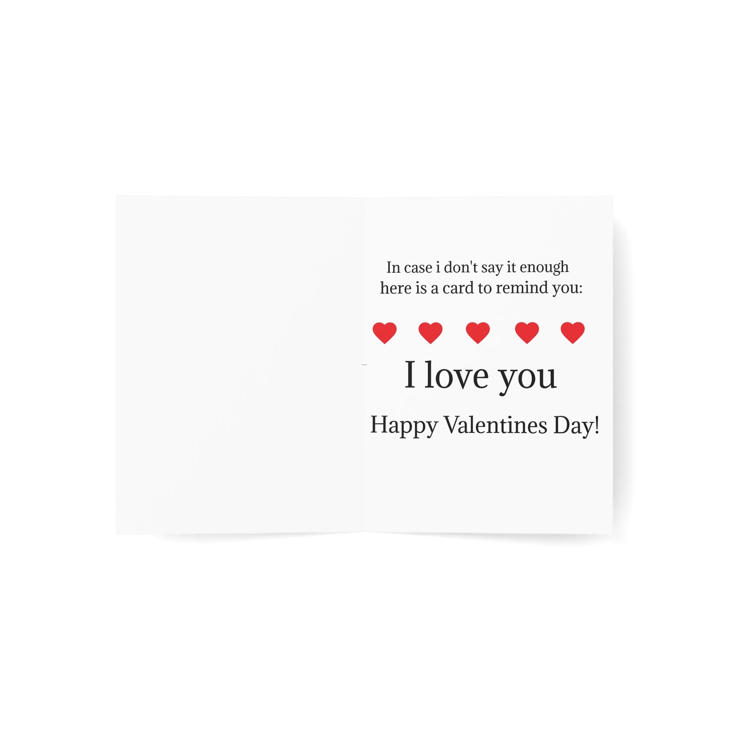 Valentine’s Ribbon Heart Greeting Card — Pack of 1/10/30/50