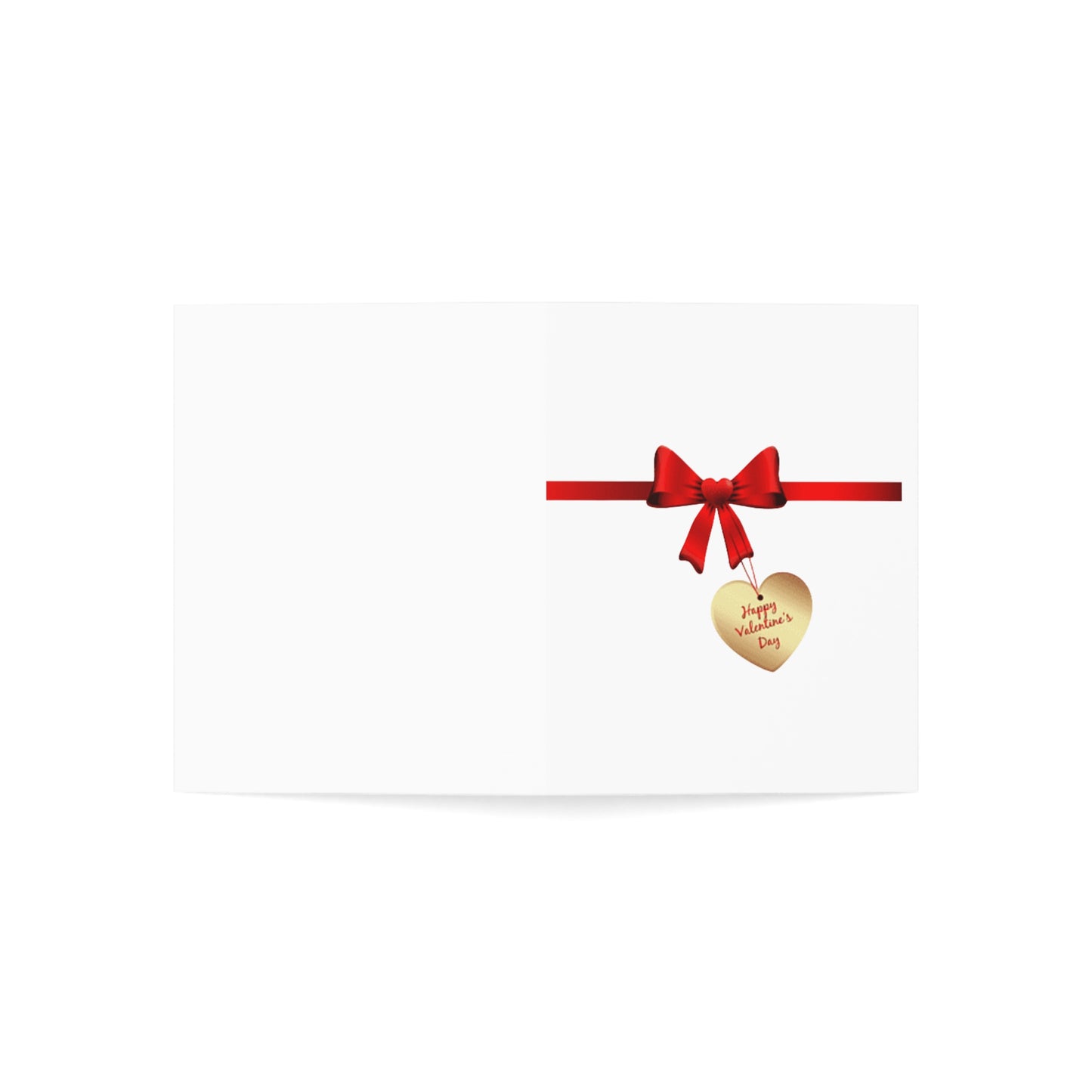 Valentine’s Ribbon Heart Greeting Card — Pack of 1/10/30/50
