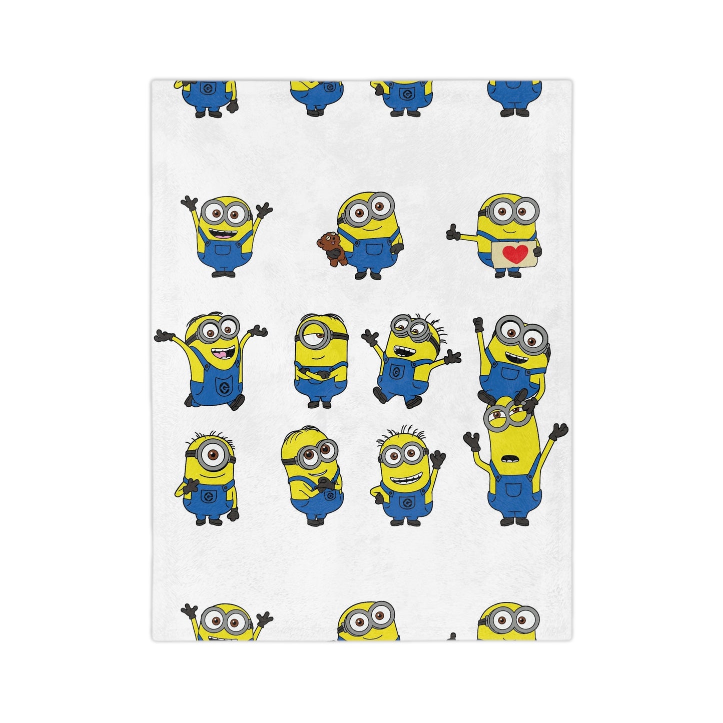 Microfiber Blanket — Cute Yellow Cartoon Minions Pattern Fleece Throw