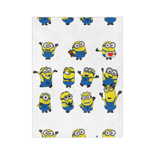 Microfiber Blanket — Cute Yellow Cartoon Minions Pattern Fleece Throw