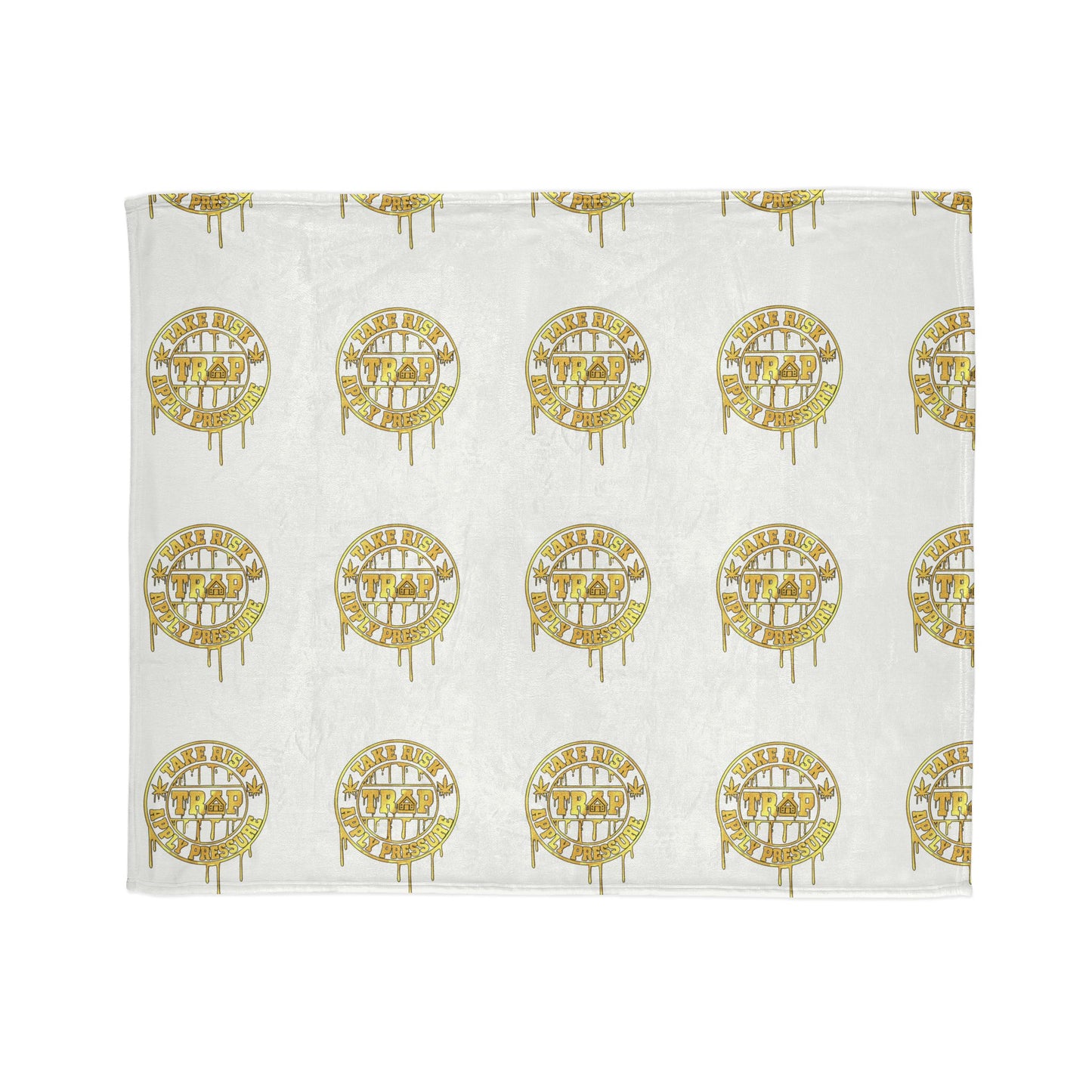Gold Drip Cityscape Blanket — Soft Polyester Throw with Urban Skyline Pattern