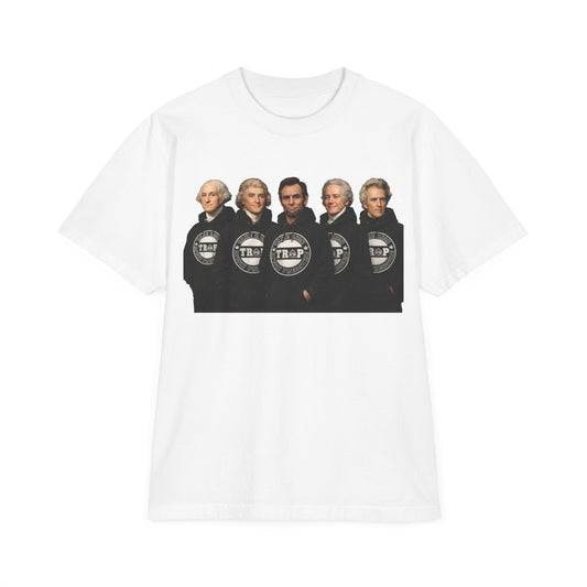 T-Shirt — 'Take Risk Apply Pressure' Graphic Tee (Founding Fathers Design)