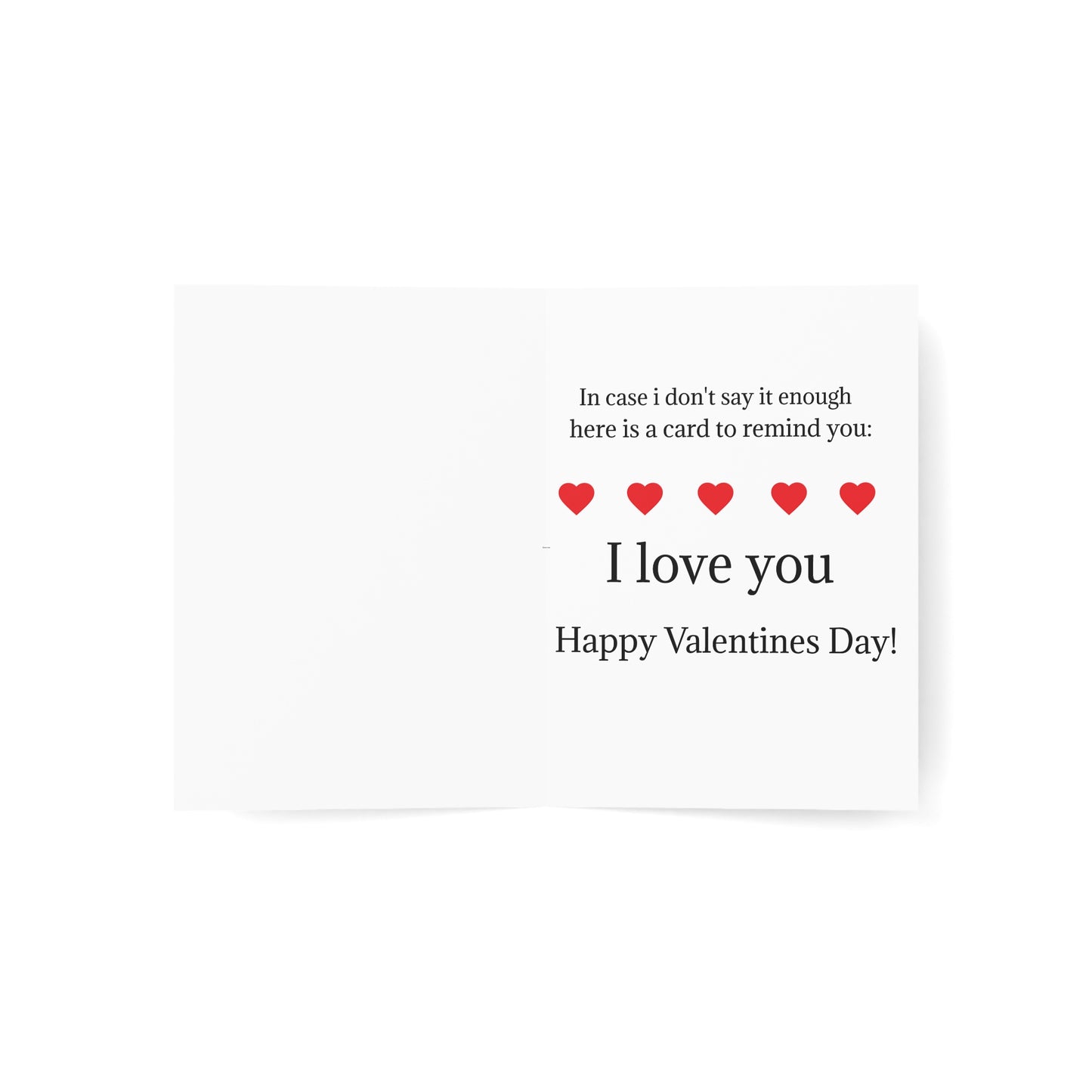 Valentine’s Ribbon Heart Greeting Card — Pack of 1/10/30/50
