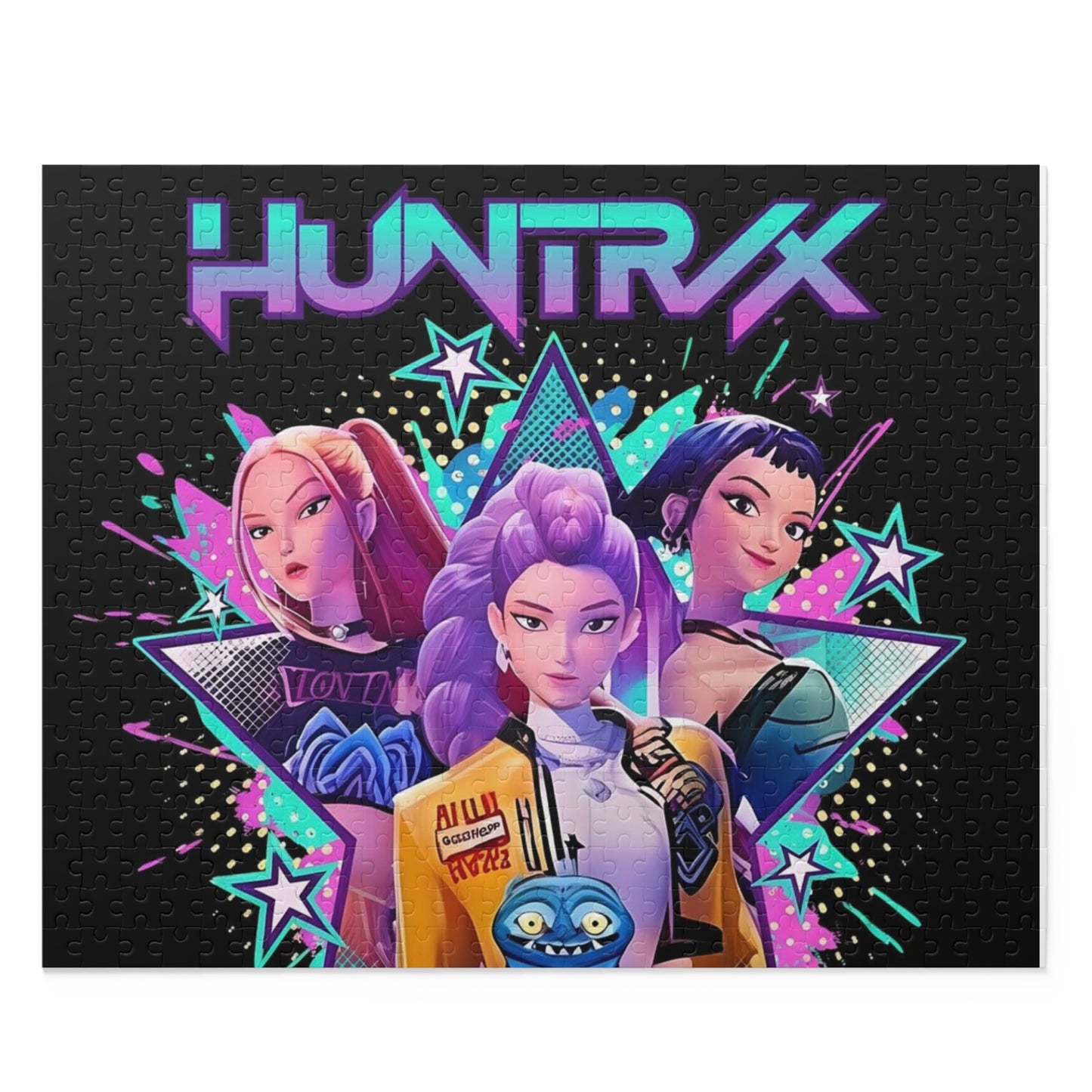 HUNTRX Neon Girl Squad Puzzle — 120/252/500-Piece Retro Pop Art Jigsaw