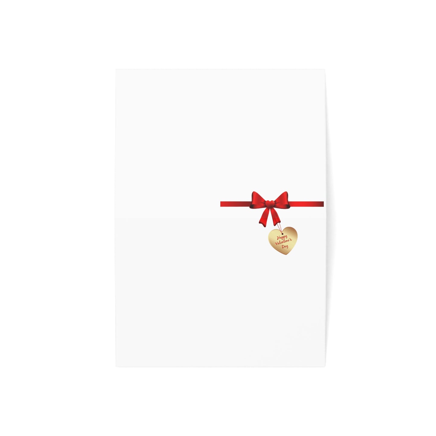 Valentine’s Ribbon Heart Greeting Card — Pack of 1/10/30/50