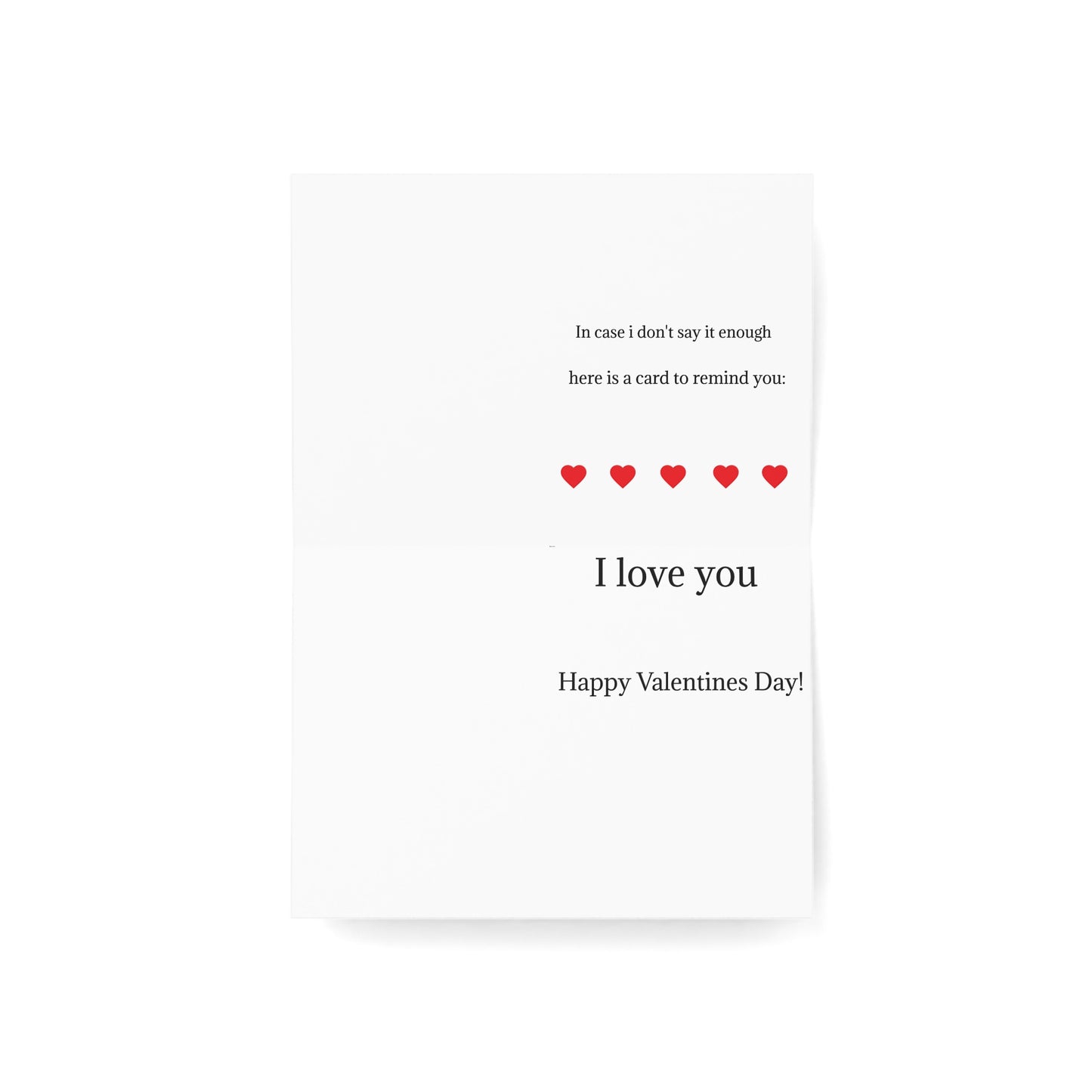 Valentine’s Ribbon Heart Greeting Card — Pack of 1/10/30/50
